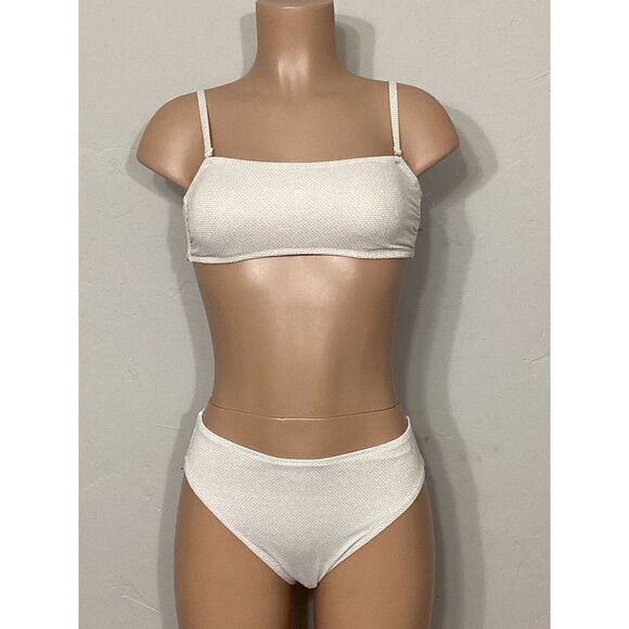 New. Nordstrom ivory & gold metallic thread bikini. Normally $119 - Picture 2 of 12